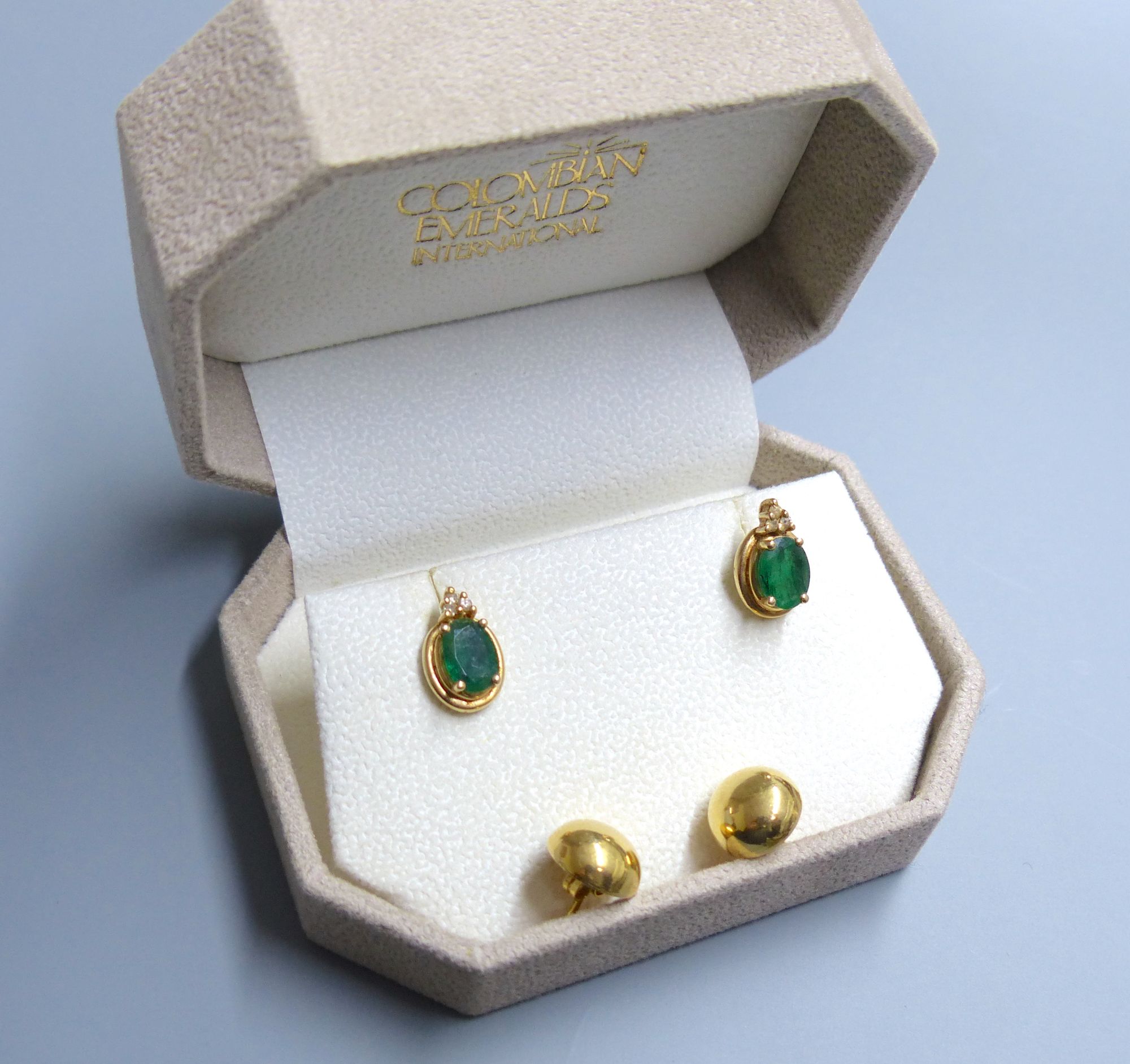 Two modern pairs of earrings.